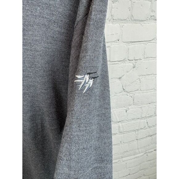 PETER MILLAR mens gray merino wool silk 1/3 zip knit sweater pullover size XXL - Picture 9 of 12